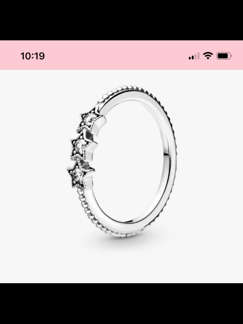 PANDORA silver celestial stars ring
